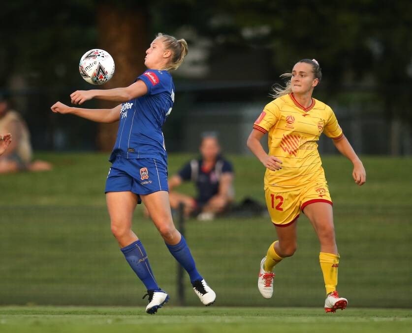 W-League: Newcastle Jets v Adelaide United in round 10 at No.2 Sportsground on February 26. Pictures: Marina Neil