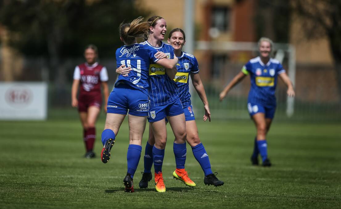 Midfielder Jade McAtamney showed her class in Newcastle Olympic's opening round 5-1 win over Warners Bay at Darling Street Oval on Saturday. Picture: Marina Neil
