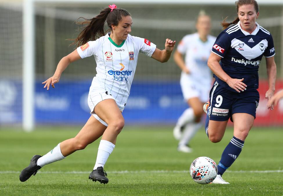 RISING TALENT: Young right-back Tessa Tamplin continues to impress and provided the assist for Newcastle's second goal in a 4-2 loss to Melbourne Victory at Latrobe City Stadium on Sunday. Picture: Getty Images