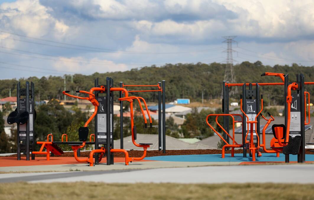 OPTIONS: The outdoor fitness equipment at Cameron Park's new $15 million sporting complex. Picture: Marina Neil