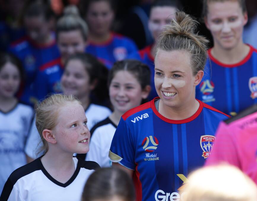 FAN FAVOURITE: Hannah Brewer is one of two Jets originals in the Newcastle squad. Picture: Jonathan Caroll