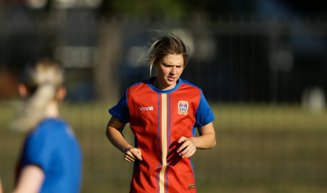 DEBUT: Jets midfielder Lucy Johnson is hoping to make the most of her first season in A-League Women's. She comes to Newcastle after playing in NPLW Victoria for South Melbourne. Picture: Jonathan Carroll