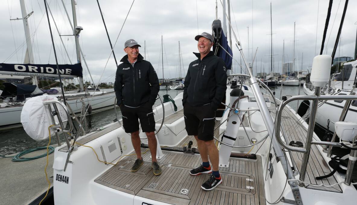Joe de Kock, right, and Richard Hooper sailed KD4 in the bluewater classic. Picture by Jonathan Carroll