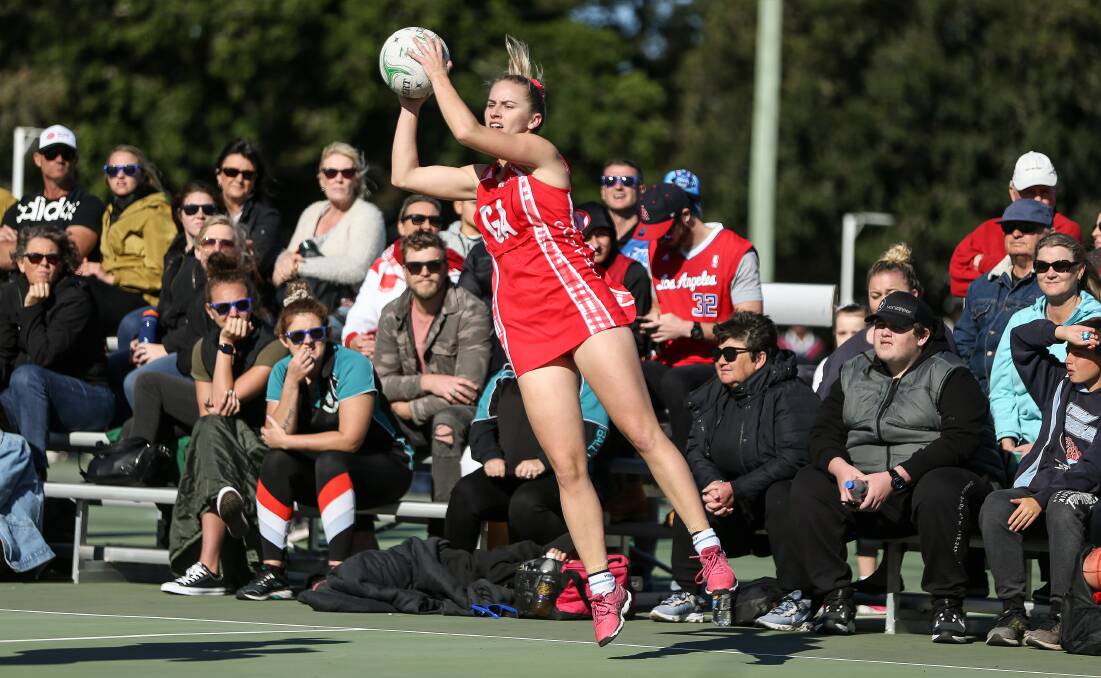 SUCCESSFUL SEASON: Souths goal attack Katelyn Stansfield, in action during last year's grand final. The Lions look set to pick up some silverware from this season when the club championship is announced next weekend. Picture: Marina Neil