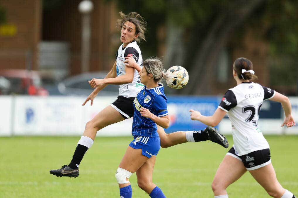 Maitland centre-back Madison Gallegos will the Magpies' next clash due to suspension. Picture by Jonathan Carroll
