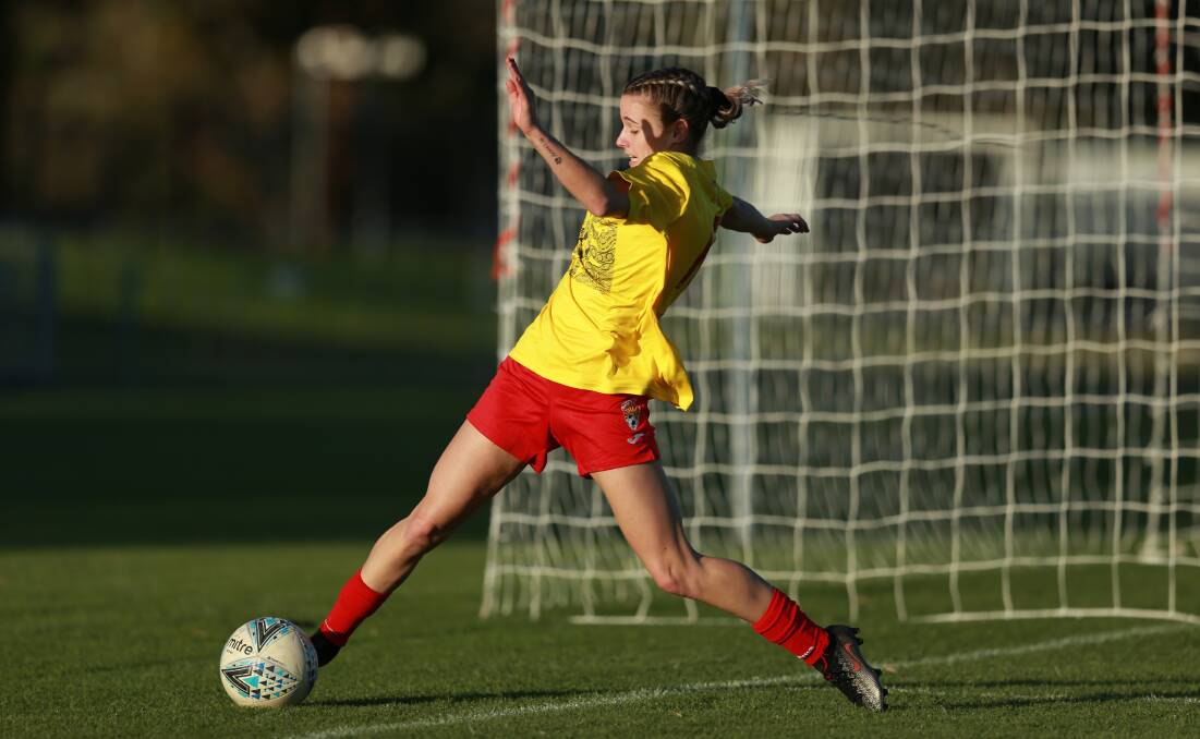 Magic striker Ash Brodigan scored a match brace as Broadmeadow downed Maitland 5-1 in round 15 of Newcastle Herald Women's Premier League over the weekend. Picture: Marina Neil