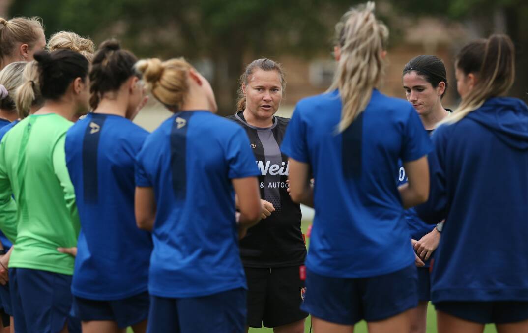 NOW OR NEVER: Jets coach Ash Wilson, pictured during pre-season, described this weekend's match against Western Sydney as "massively important" to Newcastle's 2020-21 campaign. Picture: Simone de Peak