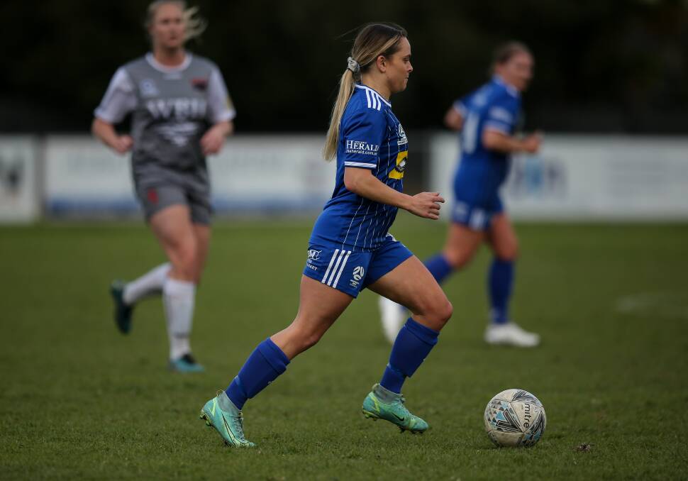Brooke Summers was calm under pressure when she produced a last-minute equaliser for Newcastle Olympic to help set up their minor semi-final win over Charlestown on Sunday. Picture by Marina Neil