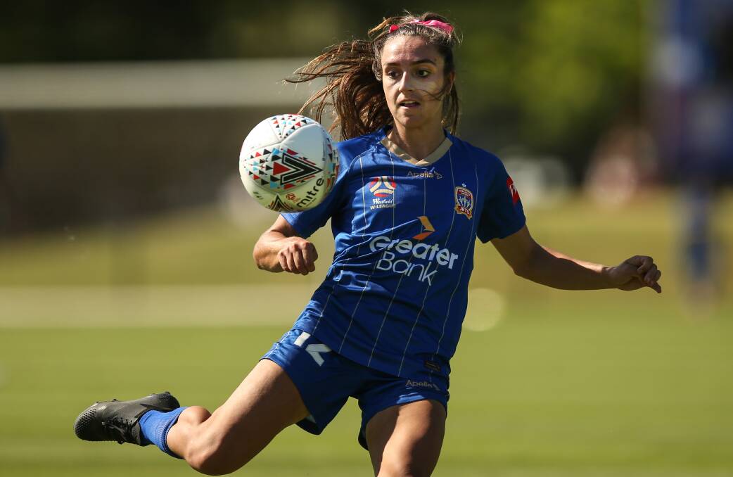 GAINING GROUND: Newcastle Jets right-back Tess Tamplin, 20, produced some stand-out performances in her second W-League campaign. Picture: Marina Neil