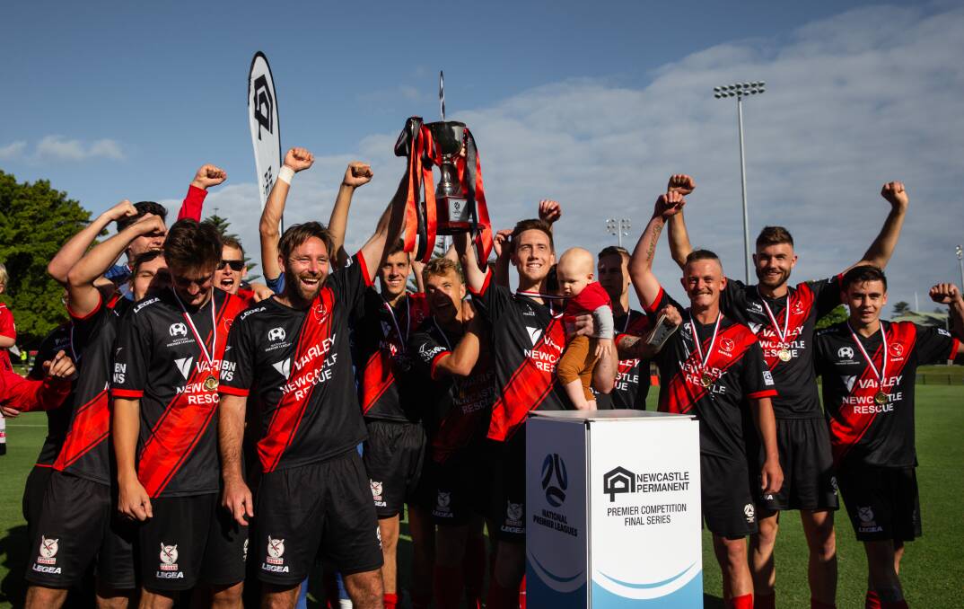 Edgeworth were crowned 2020 NPLM NNSW champions at No.2 Sportsground in 2020. No finals were played last year due to COVID. Picture: Marina Neil