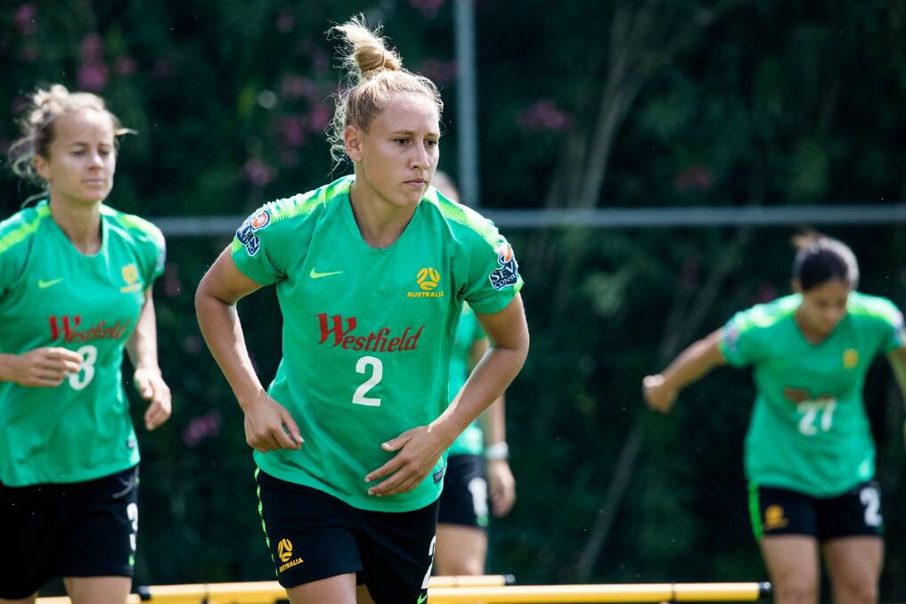 Gema Simon training in Turkey with the Matildas in the lead-up to the Women's World Cup in Frane. Picture: supplied