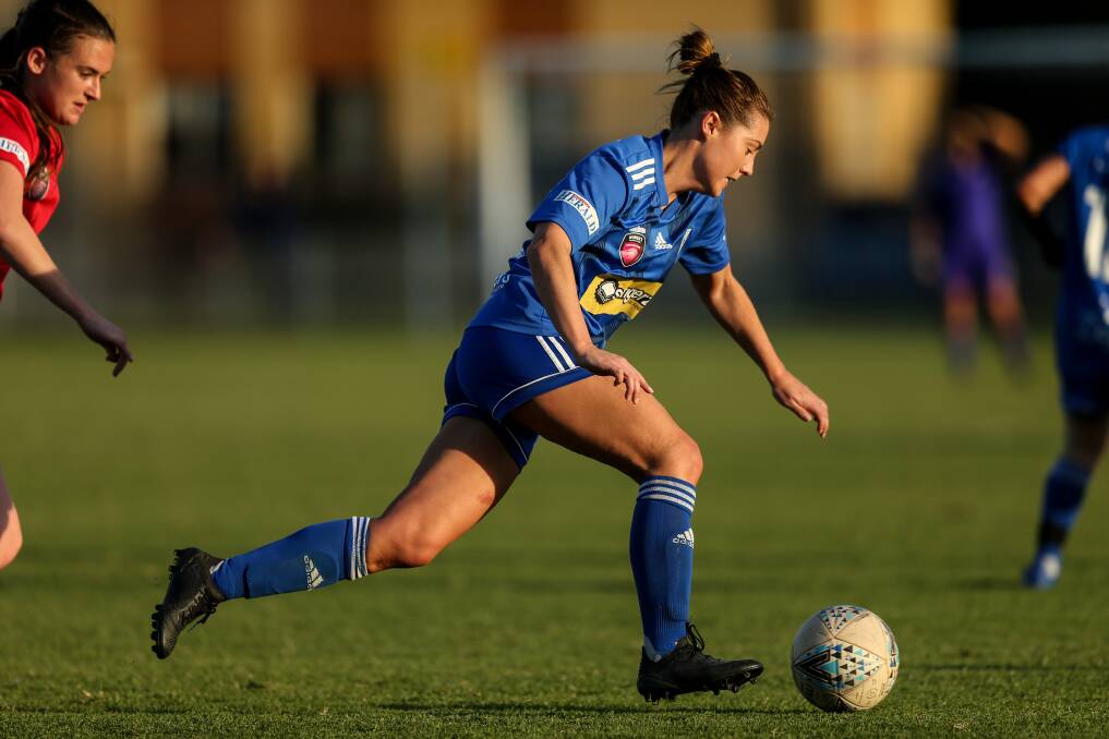 OUT: Tireless midfielder Laura Hall is unavailable for Newcastle Olympic's clash with Warners Bay on Saturday night. Picture: Marina Neil