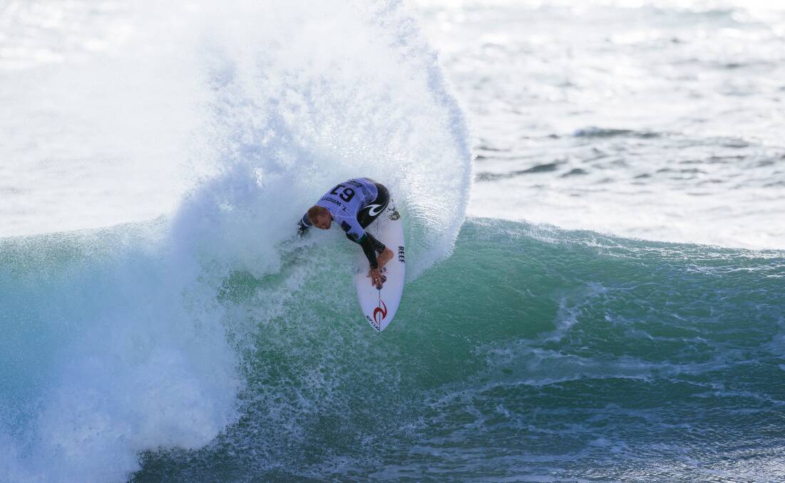 IMPACT: CT rookie Jackson Baker surfing in the Portugal Pro this month. Picture: WSL
