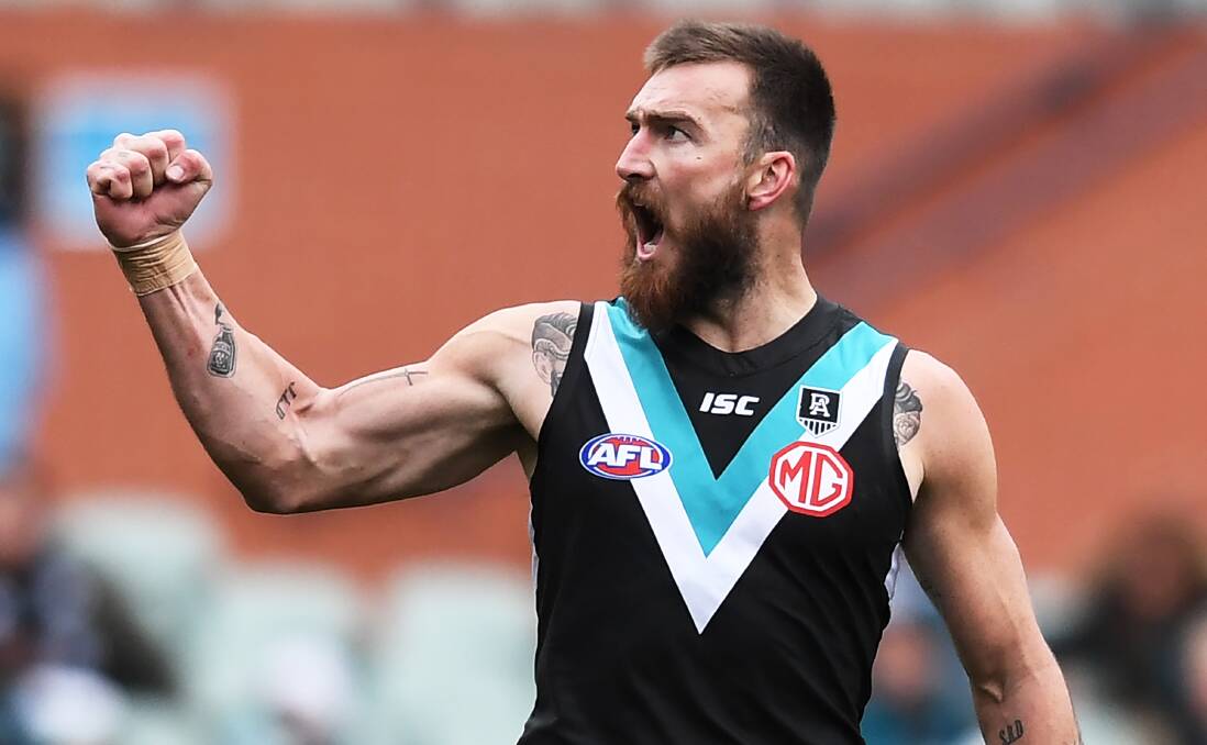 HIGH EXPECTATIONS: Will Port Adelaide spearhead Charlie Dixon hit the scoreboard against Geelong? Picture: Getty Images 