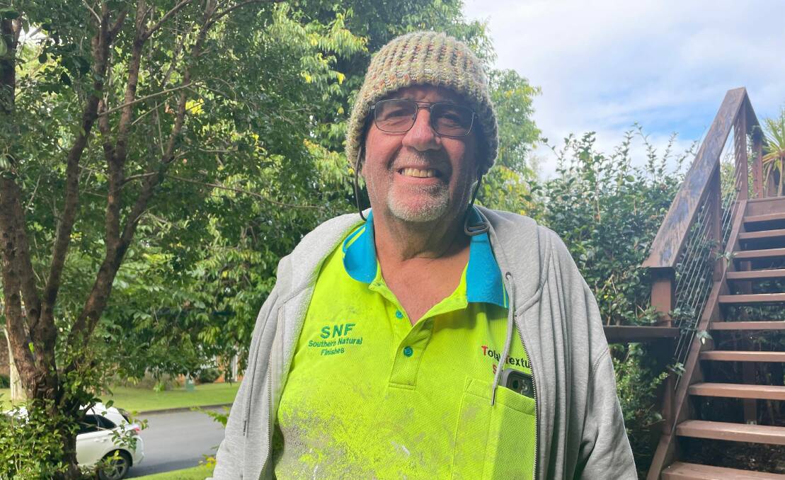 Graham Lees lives in North Haven and travels to Port Macquarie for work. He knows what it's like to live on the streets and is worried he could go back there. Photo: Liz Langdale 