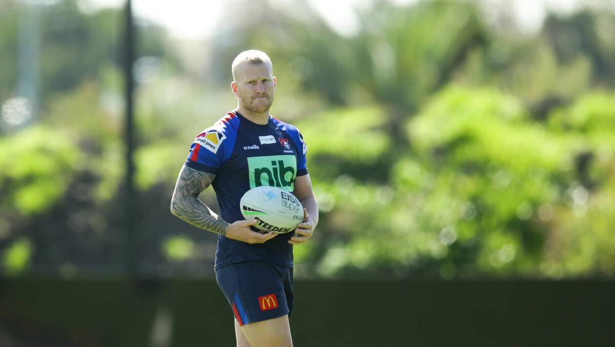 FOCUSED: Mitch Barnett says he remains committed to leaving Newcastle "with a bang" this season after signing a three-year deal with the New Zealand Warriors. Picture: Jonathan Carroll 