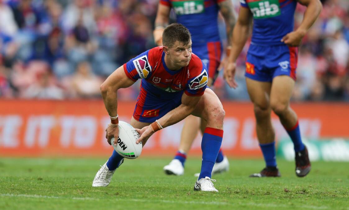 EXPECTED RETURN: Newcastle Knights hooker Jayden Brailey has been named to come off the bench against South Sydney at McDonald Jones Stadium on Friday night. Picture: Jonathan Carroll
