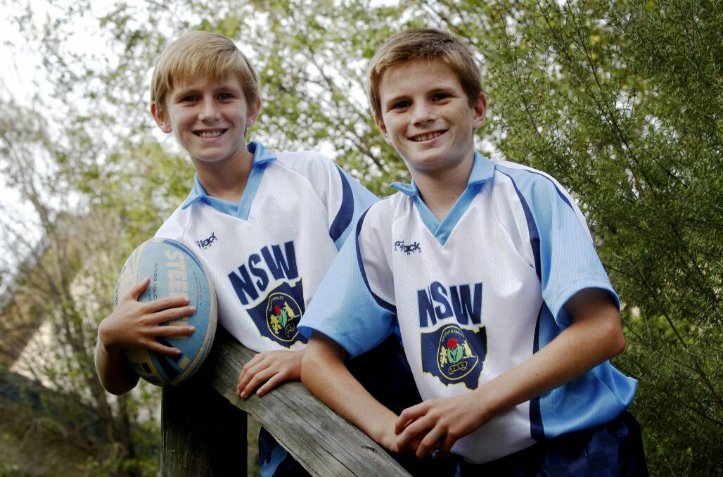 Blake and Ryan Potts in 2012, pictured for a story about their sporting achievements in primary school. Picture by Darren Pateman