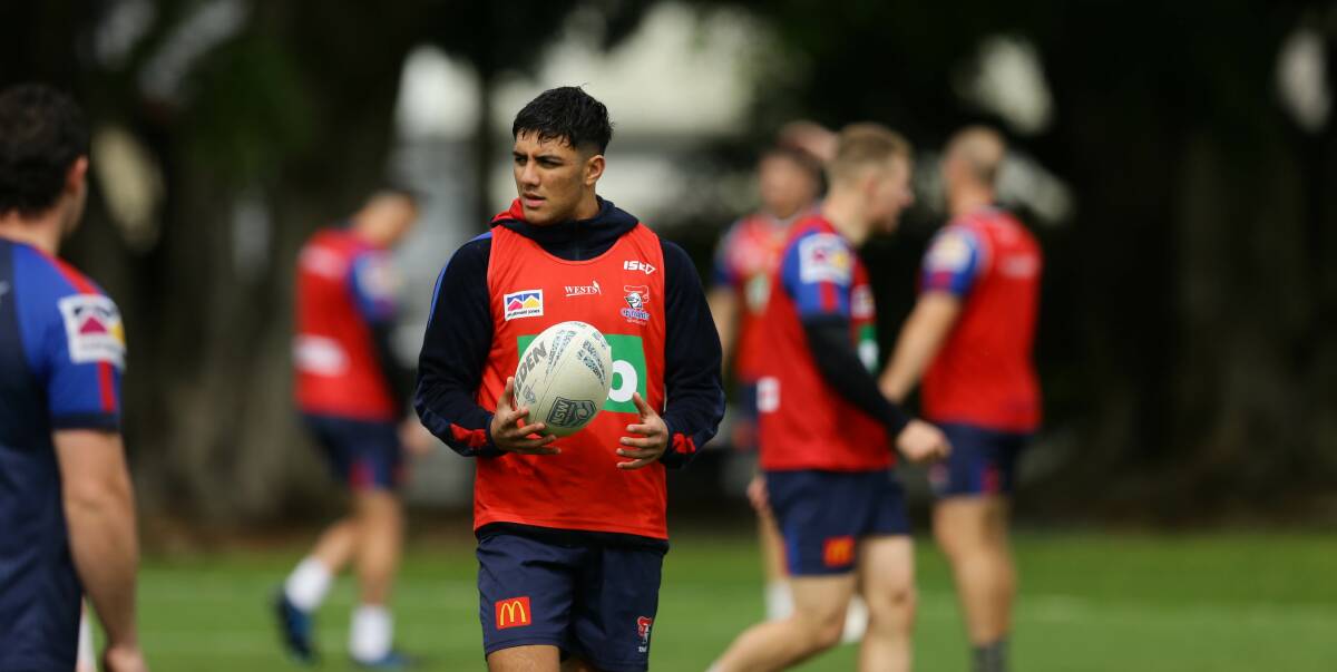 Krystian Mapapalangi training with the Jersey Flegg side at Mayfield on Thursday. Picture by Jonathan Carroll 