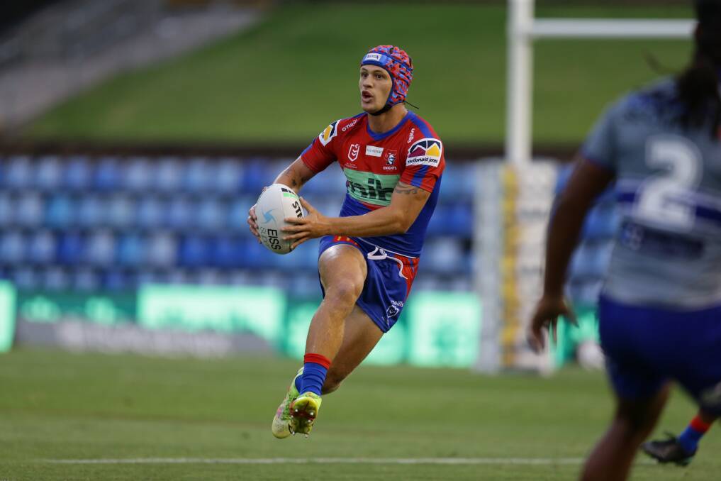 SOME DOUBT: Knights captain and fullback Kalyn Ponga is not a certainty to take on the Penrith Panthers on Saturday. Picture: Jonathan Carroll 
