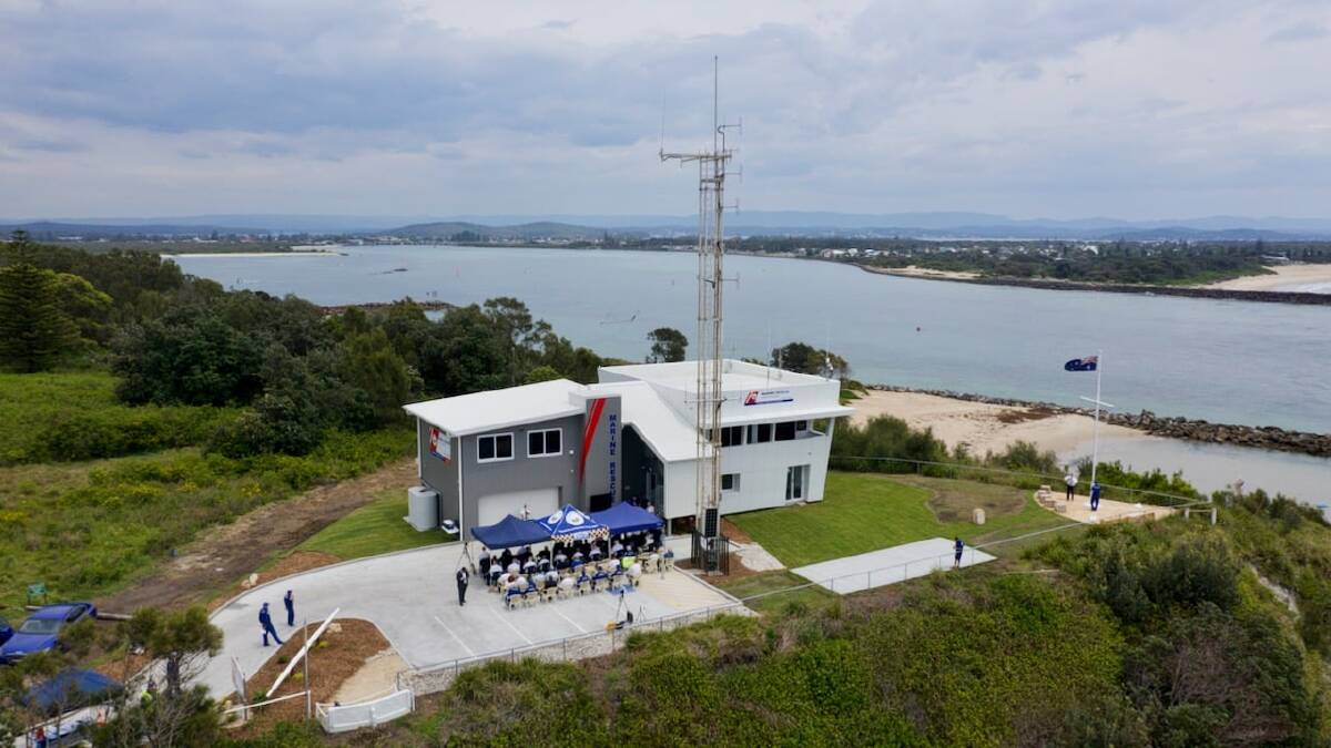 SCENIC: An aerial view of the base's opening on Friday. Picture: Marine Rescue Lake Macquarie