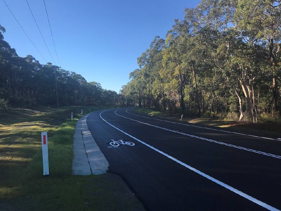 OVERHAUL: A section of Ruttleys Road in Wyee upgraded late last year. The council has landed $2.25 million to widen more of the road and introduce bike lanes between the Vales Point coal conveyor and Government Road.