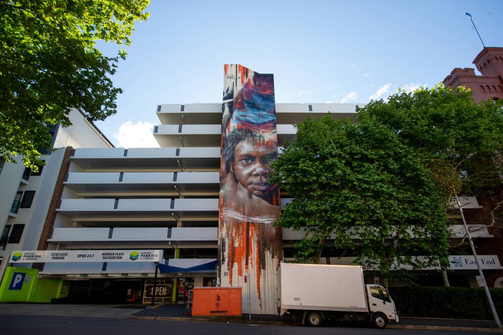 The Adnate mural on the side of the Bolton Street car park. Picture: Marina Neil