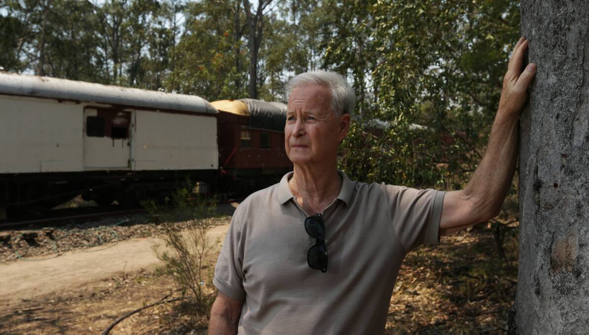 CLOSE CALL: Chris Richards said the fire was close to the Hunter Valley Railway Trust's collection of rolling stock. Picture: Simone De Peak 
