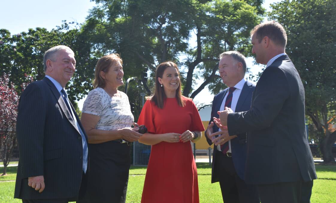 BYPASS BOOST: Singleton mayor Sue Moore with Melanie Dagg, Joel Fitzgibbon and Cessnock state MP Clayton Barr on Wednesday. Pictures: Max McKinney