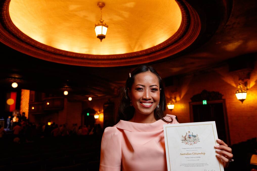 OFFICIAL: Sahlee Cook was awarded Australian citizenship at the ceremony on Wednesday. Picture: Max Mason-Hubers 