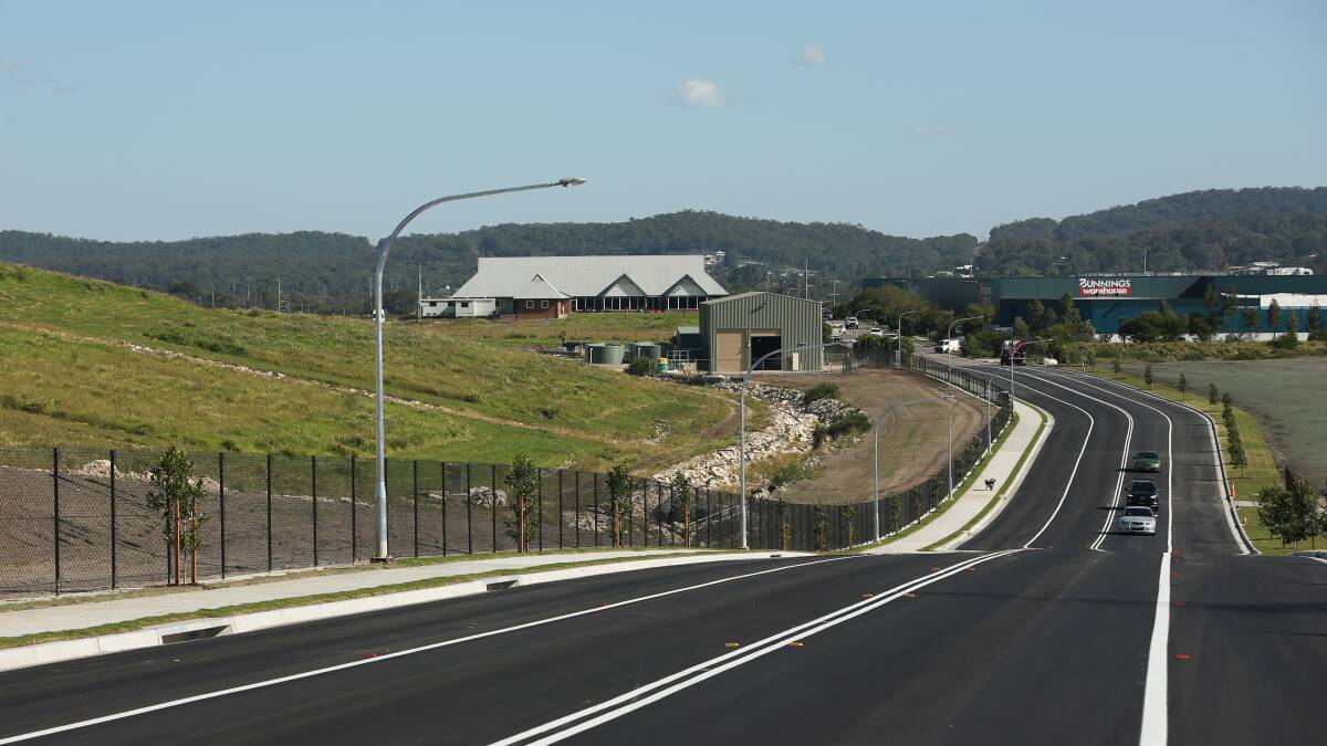 EVOLVING: The recently opened Munibung Road which runs through the remediated former smelter site that was at the centre of the proposal to create a suburb named Lake Macquarie. Picture: Simone De Peak