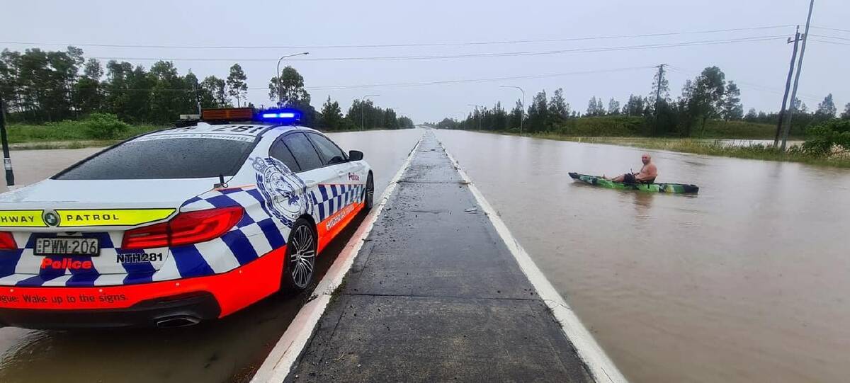 CLOSED: The Pacific Highway at Coopernook on Saturday. Picture: NSW Incidents Alerts