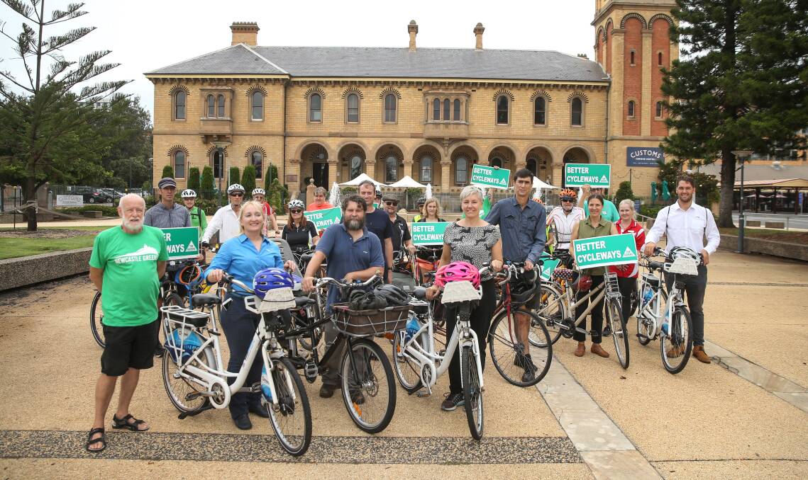SUPPORT: Cyclists at Customs House. Picture: Marina Neil