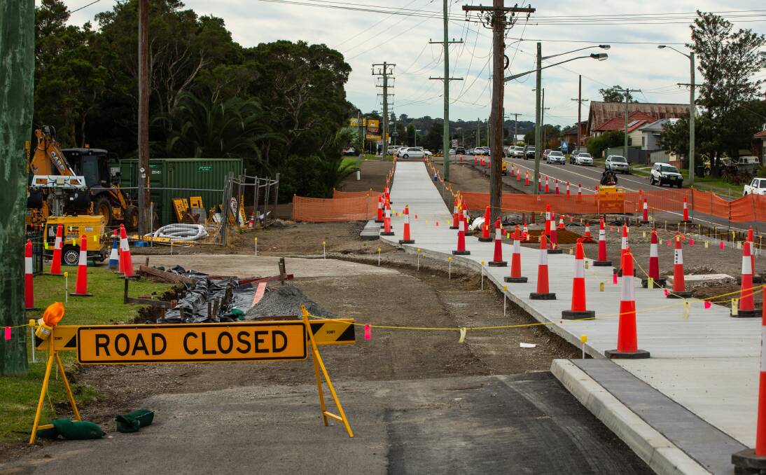  WORKS: The under-construction shared pathway between Speers Point and Glendale will be completed in the next financial year. Picture: Marina Neil
