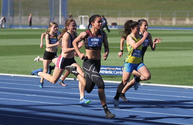 PACE: Torrie Lewis at the NSW All Schools Championships. Picture: Athletics NSW