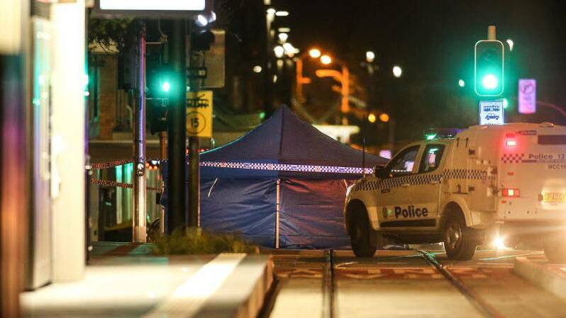 TRAGEDY: The scene on the night of Mr Egan's death. Picture: Marina Neil