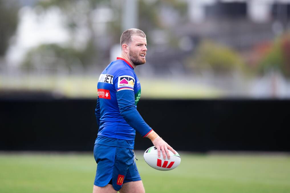 Knights forward Lachlan Fitzgibbon is one of nine Newcastle players off contract at the end of this season. Picture by Jonathan Carroll