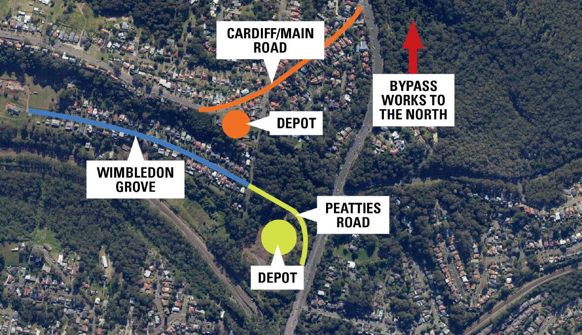PROXIMITY: The location of the Peatties Road and Cardiff Road depots proposed to service construction of the fifth and final stage of the Newcastle Inner City Bypass. The Department of Planning is yet to approve the sites for use. 