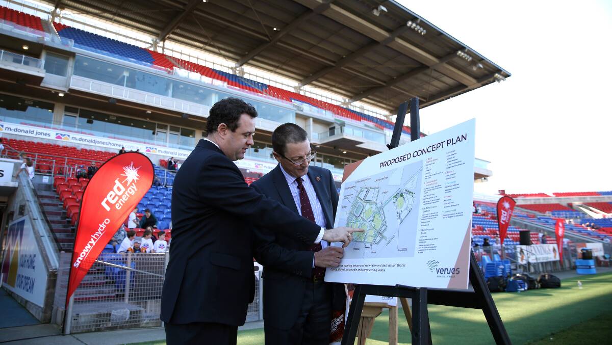 VISION: Stuart Ayres unveiling draft concept plan in 2017. Picture: Marina Neil