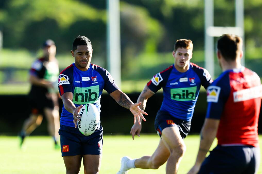 READY TO GO: Anthony Milford at Knights training. Picture: Jonathan Carroll 