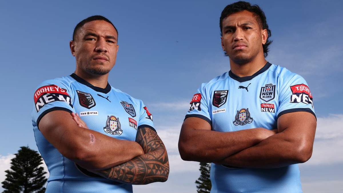 RESERVES: Tyson Frizell and Jacob Saifiti in NSW camp this week. Picture: Getty Images