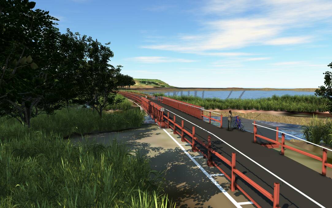 NATURE: One of the proposed boardwalks on the Richmond Vale Rail Trail, which passes through the Hunter Wetlands National Park. 