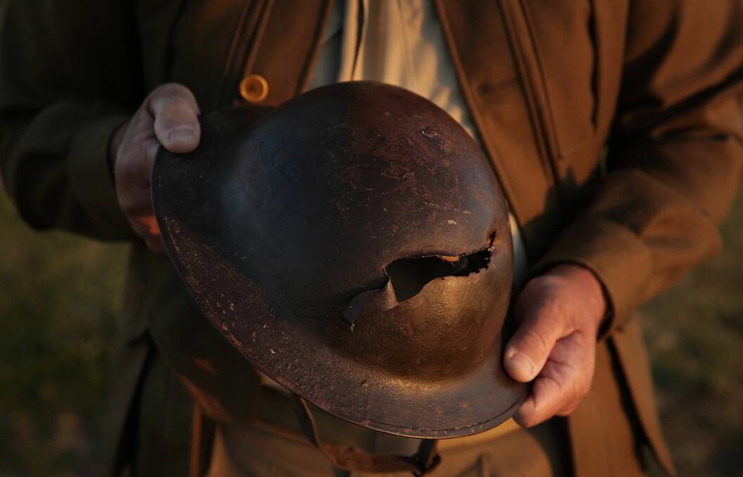 HISTORY: A WW1 helmet that belonged to Lt. William Pitt Adams of the 5th and 6th Battalion. Pictures: Simone De Peak.