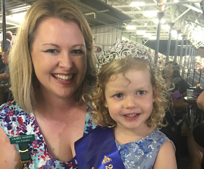 CHANGING: Newcastle Regional Show president Lauren Haskins with her daughter Sophie at last year's show. Mrs Haskins has been helping to bring the event's systems up to speed ahead of the start of the 2018 show on Friday.