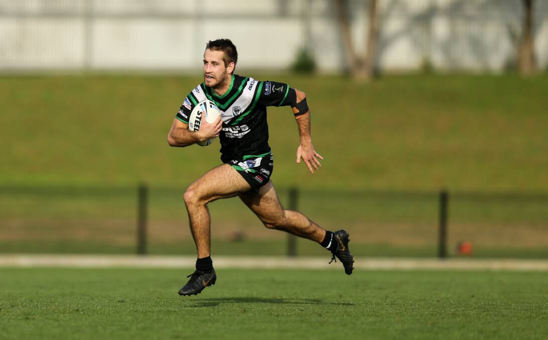 HAT-TRICK: James Bradley scored three tries in Maitland's 24-6 win over Wests at Maitland No.1 Sportsground. Picture: Marina Neil