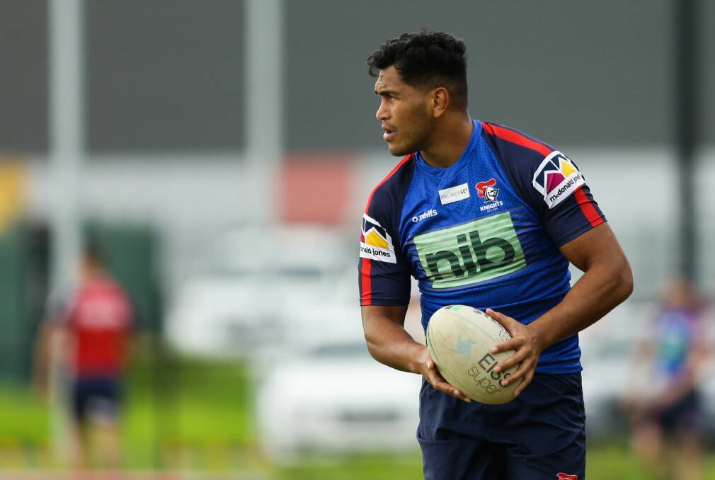 RECOVERED: Knights prop Daniel Saifiti is set to return from injury against the Titans. Picture: Jonathan Carroll 