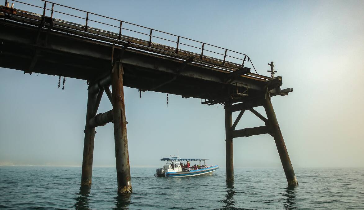 ALTERNATIVE VIEW: Coast XP has started running tours to Catherine Hill Bay jetty. Owner Dominic May believes the structure should be restored like Coffs Harbour Jetty. Picture: Coast XP/Daily Salt