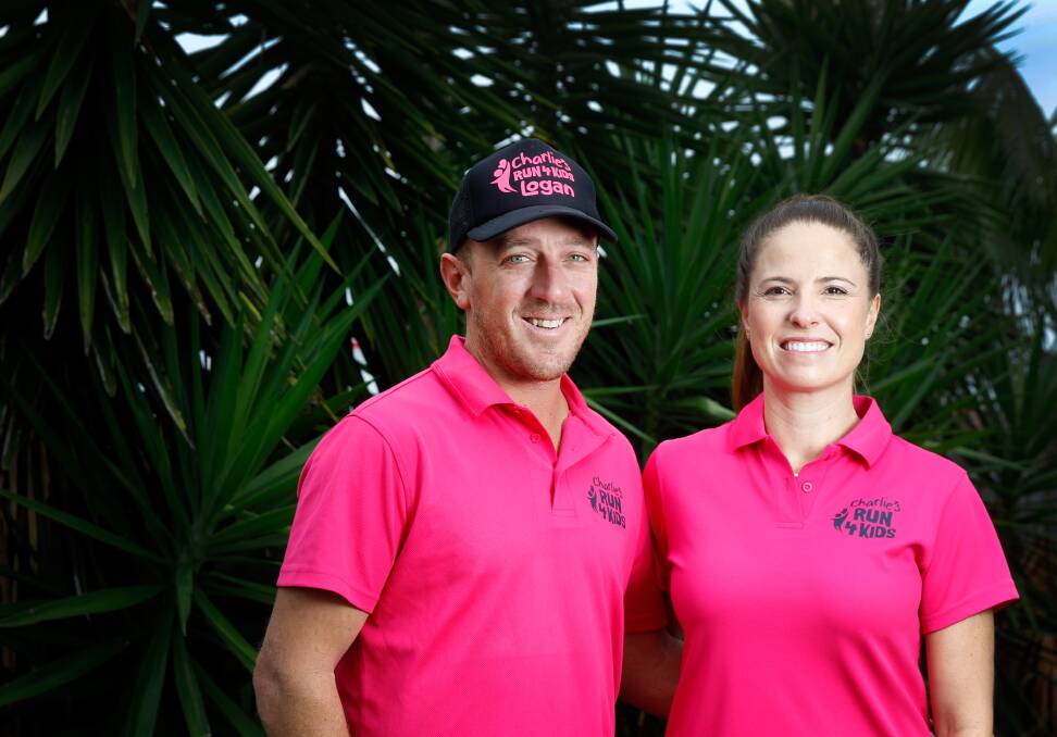 INFLUENTIAL: Charlie's Run 4 Kids charity leaders, Cheyne and Kylie Waddingham, of Charlestown. Picture: Marina Neil. 