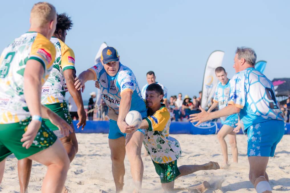 CONTEST: A Beach 5's Rugby match on the Gold Coast. 