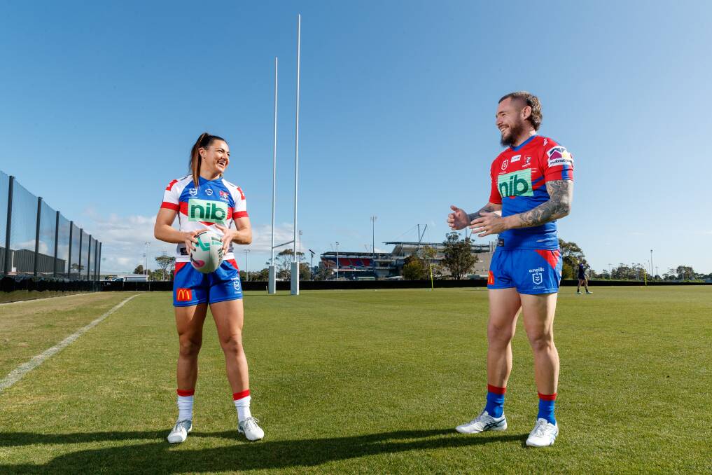Millie Boyle and David Klemmer promoting a double-header last season. Picture by Max Mason-Hubers
